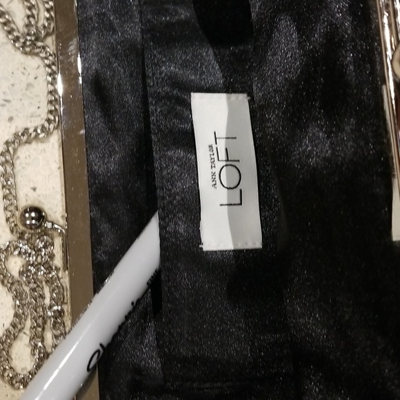 Ann Taylor Loft black sequin evening bag to use as clutch or has chain as well - Picture 7 of 10